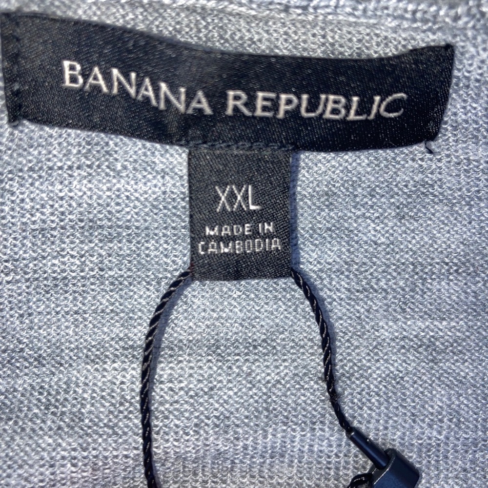 Banana Republic Gray Italian Fine Merino Wool Button up Cardigan Size 2XL New - Picture 3 of 11